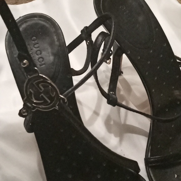 $125...Gucci and Monolo Blanik Black Heeled Sandals 2 for 1. Authentic - Picture 9 of 9
